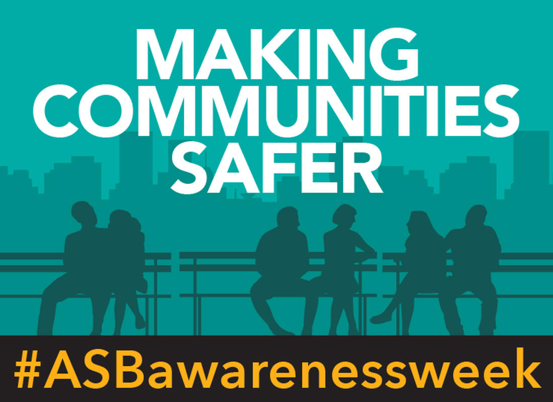 An Image Of People Sat On A Bench With The Words Making Communities Safer Asb Awareness Week