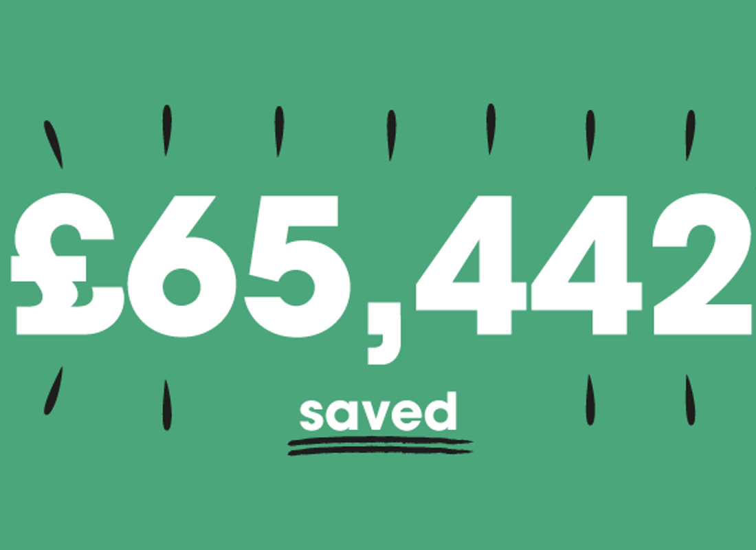 £65,442 saved graphic